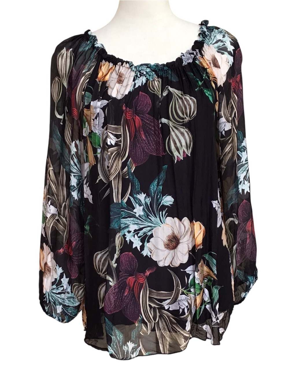 Tempo Paris Silk Floral Blouse